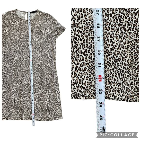 Jenni Kayne Leopard Print T Shirt Dress Mini Casual Oversized Animal Size XS - Picture 14 of 16